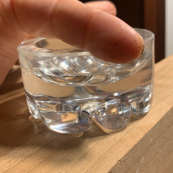 MIDCENTURY GLASS CRYSTAL ASHTRAY SCANDINAVIAN FINLAND - Picture 3 of 9